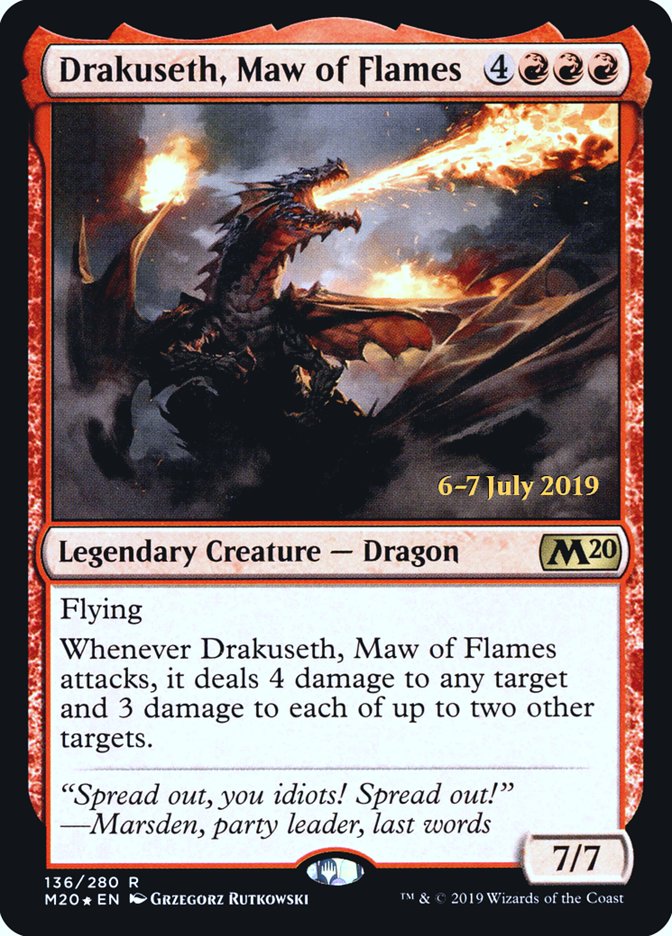 Drakuseth, Maw of Flames [Core Set 2020 Prerelease Promos] | Chromatic Games