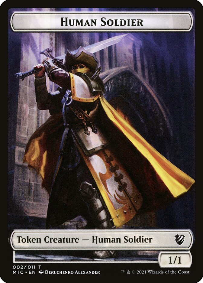 Copy // Human Soldier Double-Sided Token [Double Masters Tokens] | Chromatic Games