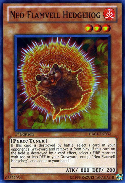 Neo Flamvell Hedgehog [HA04-EN032] Super Rare | Chromatic Games