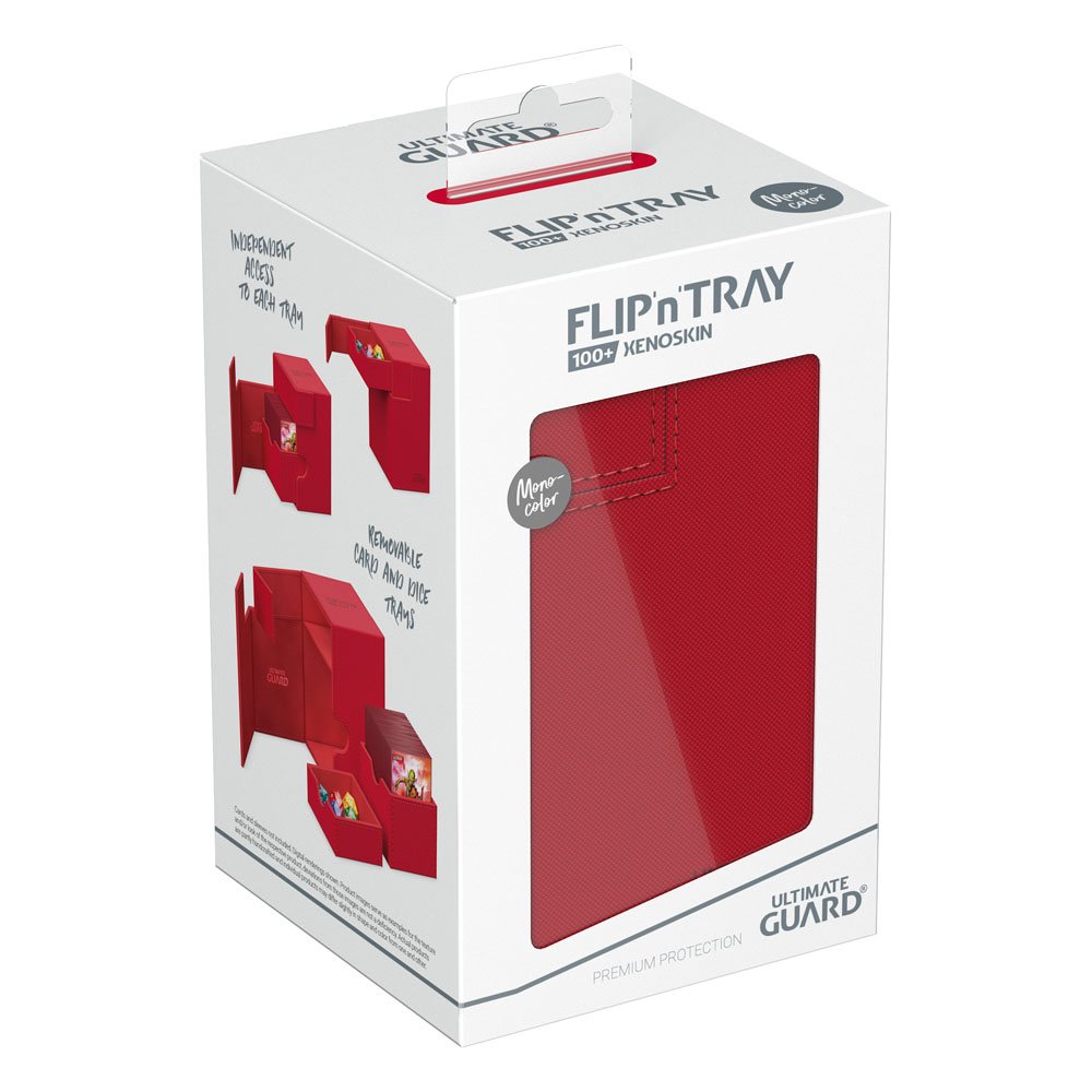 Ultimate Guard Flip n Tray 100+ XenoSkin Monocolor Red Deck Box | Chromatic Games