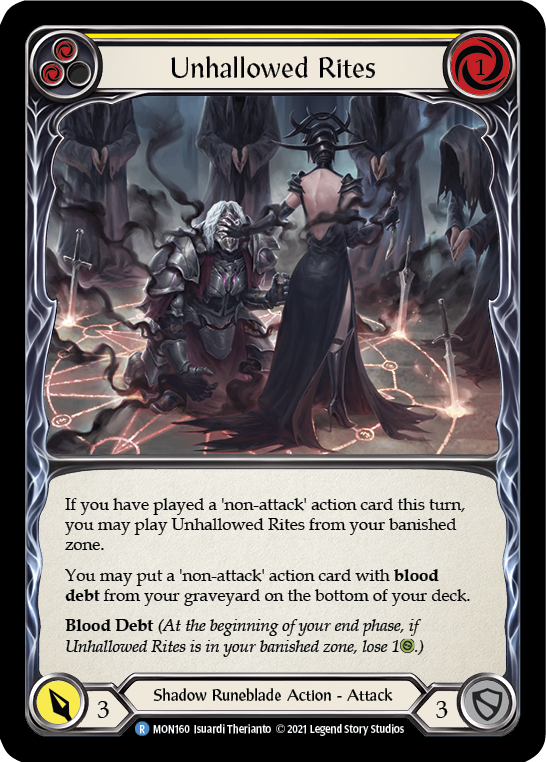 Unhallowed Rites (Yellow) [MON160-RF] (Monarch)  1st Edition Rainbow Foil | Chromatic Games