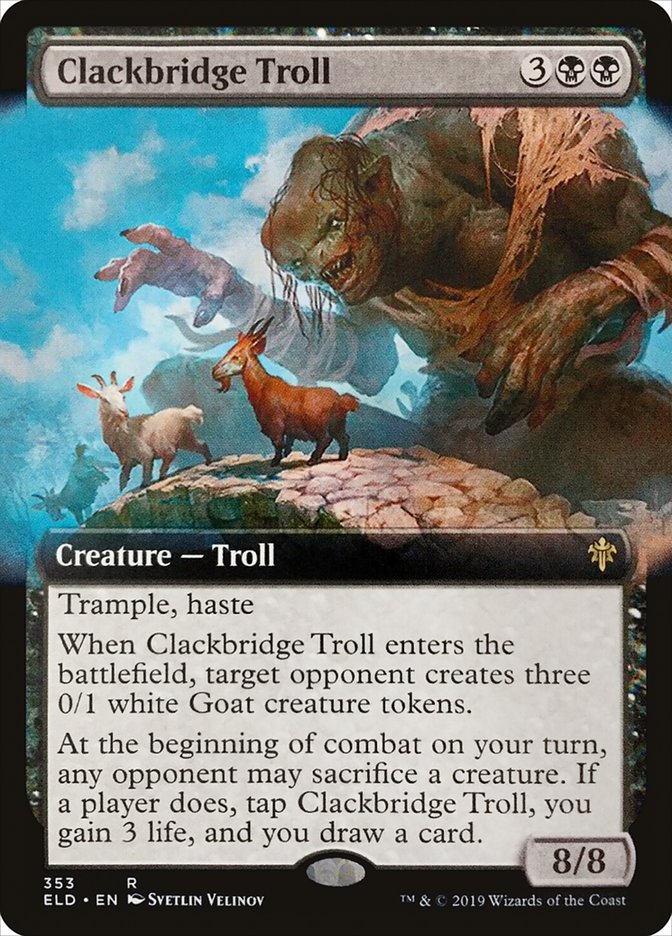 Clackbridge Troll (Extended Art) [Throne of Eldraine] | Chromatic Games