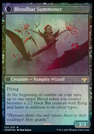 Voldaren Bloodcaster // Bloodbat Summoner [Innistrad: Crimson Vow Prerelease Promos] | Chromatic Games