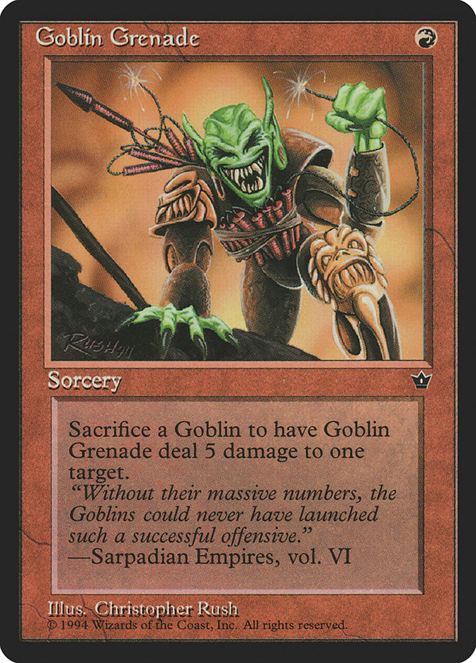 Goblin Grenade (Christopher Rush) [Fallen Empires] | Chromatic Games