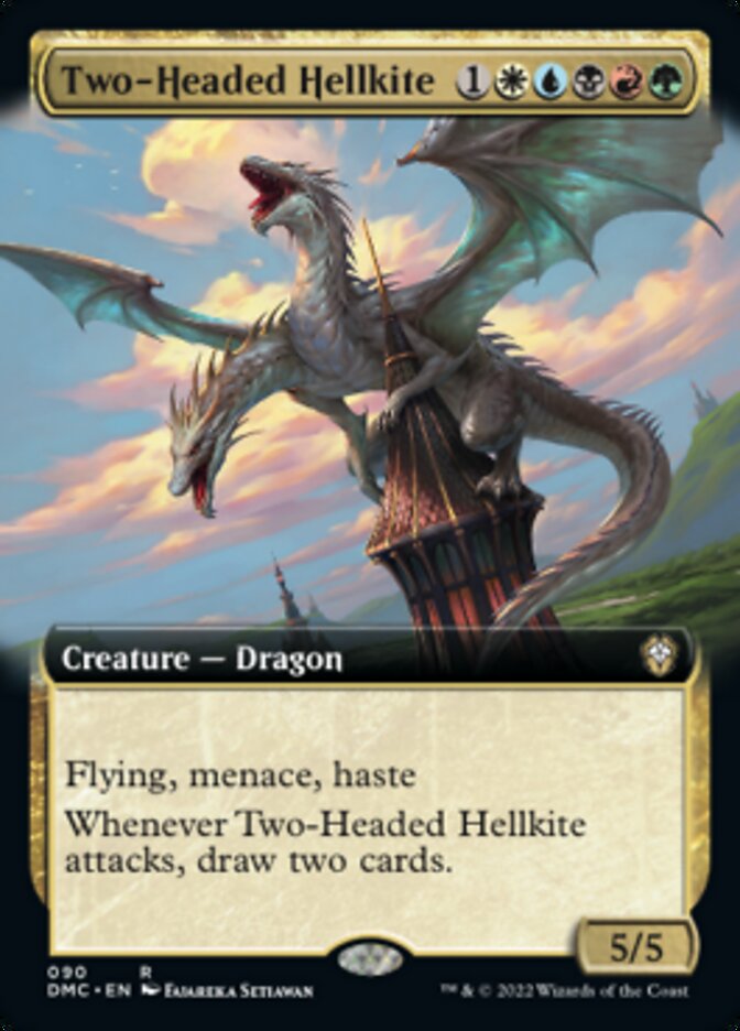 Two-Headed Hellkite (Extended Art) [Dominaria United Commander] | Chromatic Games