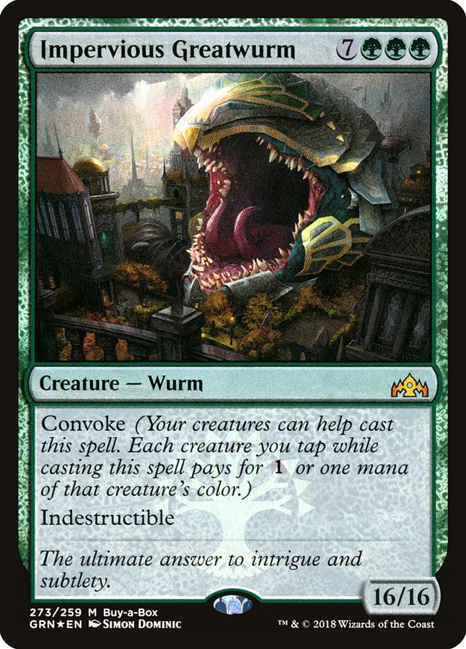 Impervious Greatwurm (Buy-A-Box) [Guilds of Ravnica] | Chromatic Games