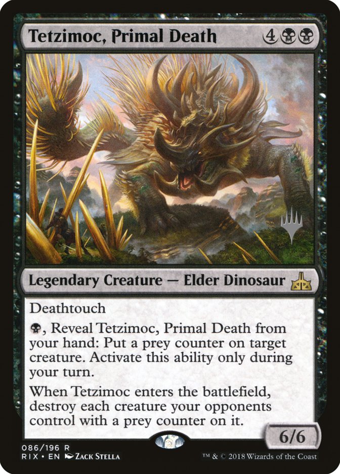 Tetzimoc, Primal Death (Promo Pack) [Rivals of Ixalan Promos] | Chromatic Games