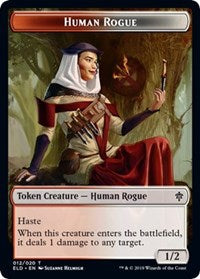 Human Rogue // Food (16) Double-Sided Token [Throne of Eldraine Tokens] | Chromatic Games