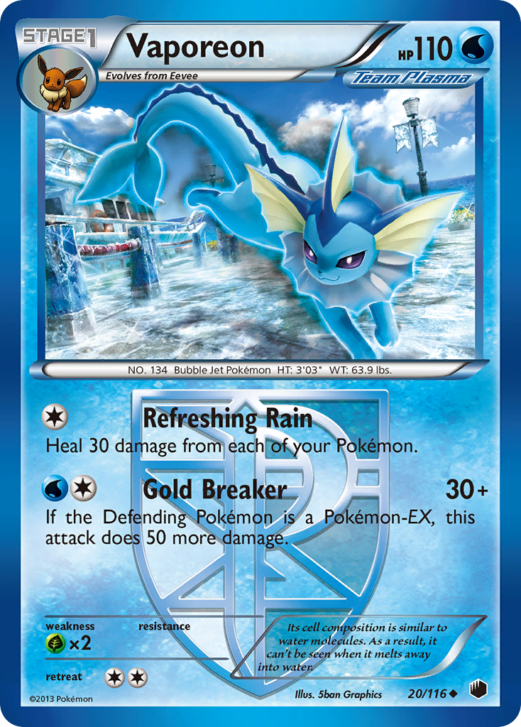 Vaporeon (20/116) [Black & White: Plasma Freeze] | Chromatic Games