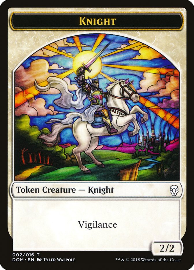 Knight Token (002/016) [Dominaria Tokens] | Chromatic Games