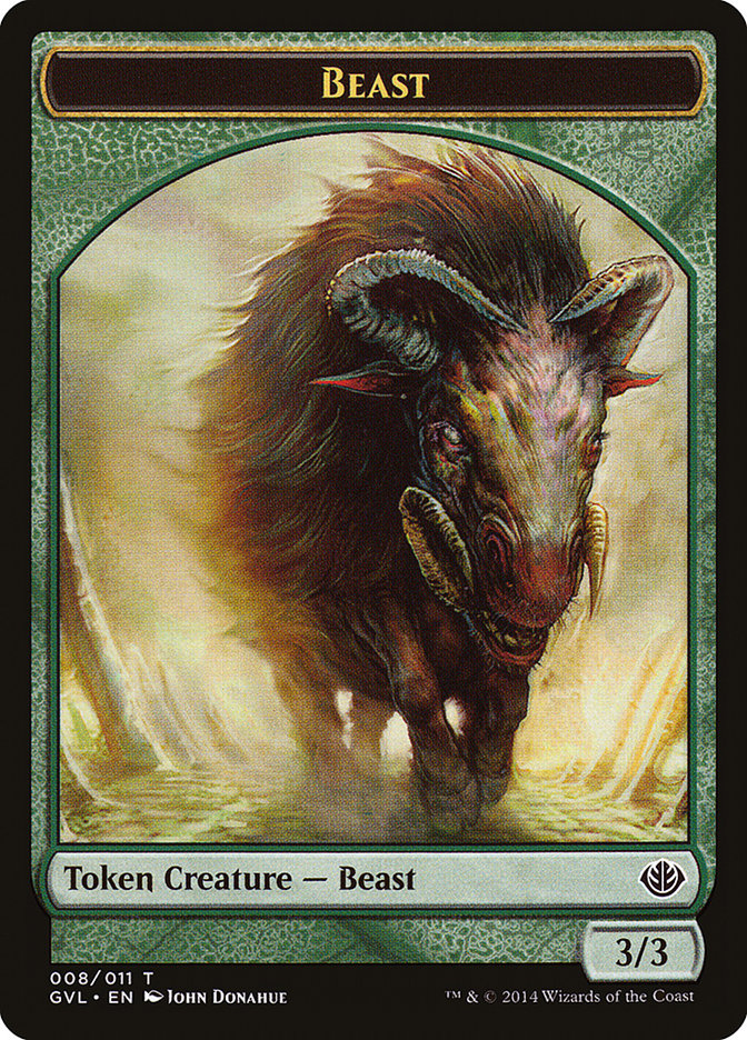 Beast Token (008/011) (Garruk vs. Liliana) [Duel Decks Anthology Tokens] | Chromatic Games