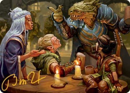 You Meet in a Tavern Art Card (Gold-Stamped Signature) [Dungeons & Dragons: Adventures in the Forgotten Realms Art Series] | Chromatic Games