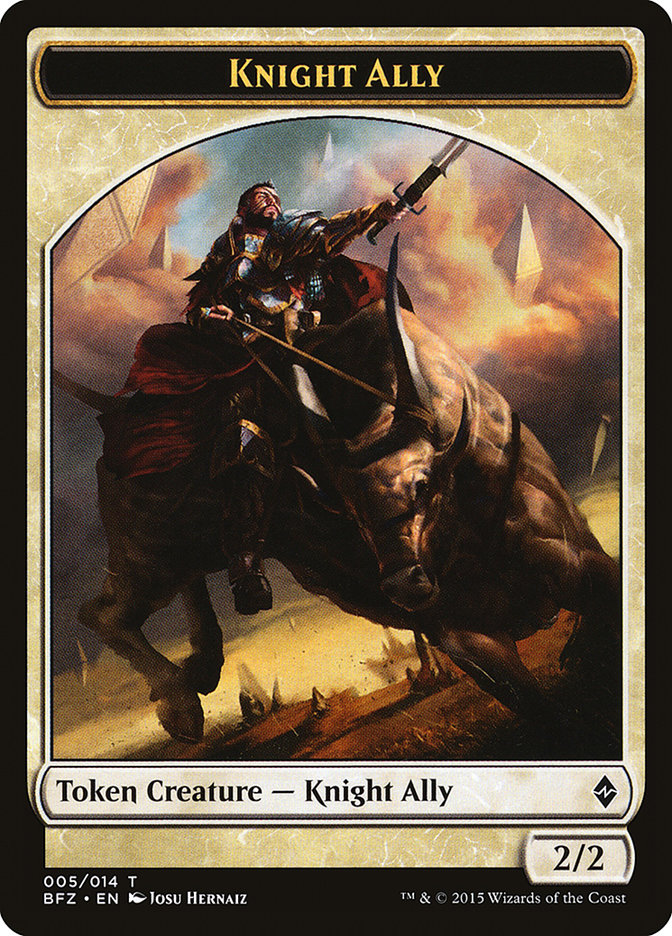 Knight Ally Token [Battle for Zendikar Tokens] | Chromatic Games