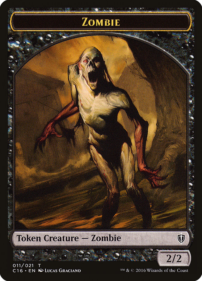 Zombie // Worm Double-Sided Token [Commander 2016 Tokens] | Chromatic Games