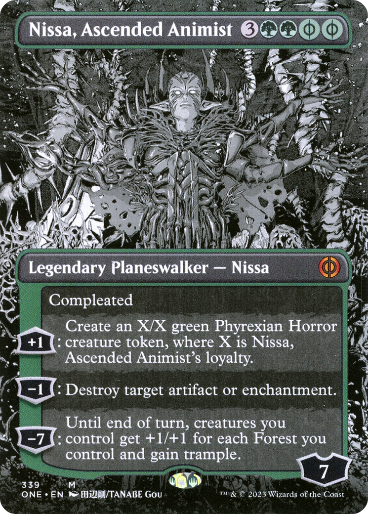 Nissa, Ascended Animist (Borderless Manga) [Phyrexia: All Will Be One] | Chromatic Games