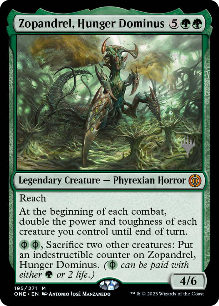 Zopandrel, Hunger Dominus (Promo Pack) [Phyrexia: All Will Be One Promos] | Chromatic Games