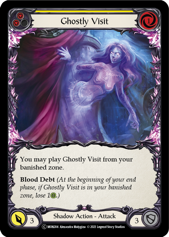 Ghostly Visit (Yellow) [U-MON204-RF] (Monarch Unlimited)  Unlimited Rainbow Foil | Chromatic Games