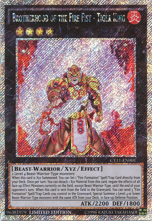 Brotherhood of the Fire Fist - Tiger King [CT11-EN001] Secret Rare | Chromatic Games