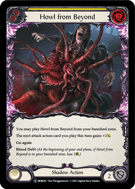 Howl from Beyond (Yellow) [U-MON201-RF] (Monarch Unlimited)  Unlimited Rainbow Foil | Chromatic Games