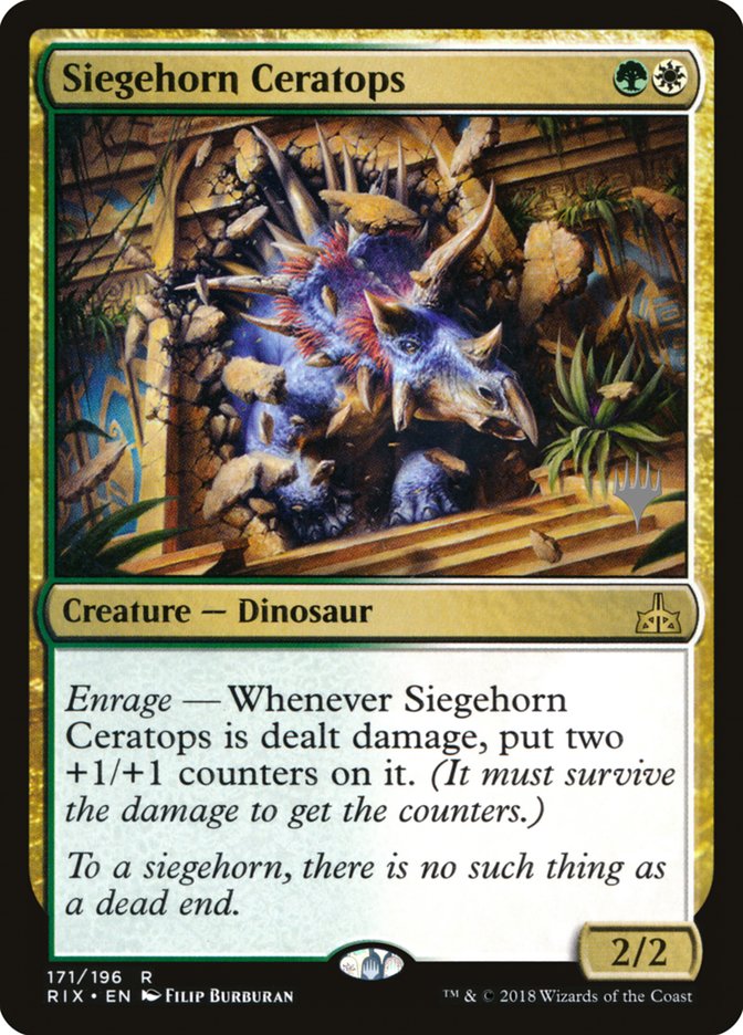 Siegehorn Ceratops (Promo Pack) [Rivals of Ixalan Promos] | Chromatic Games