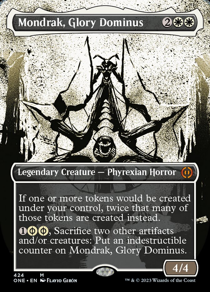 Mondrak, Glory Dominus (Borderless Ichor Step-and-Compleat Foil) [Phyrexia: All Will Be One] | Chromatic Games