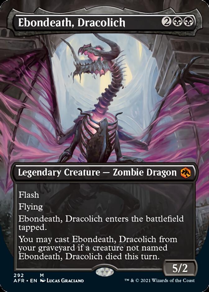 Ebondeath, Dracolich (Borderless Alternate Art) [Dungeons & Dragons: Adventures in the Forgotten Realms] | Chromatic Games