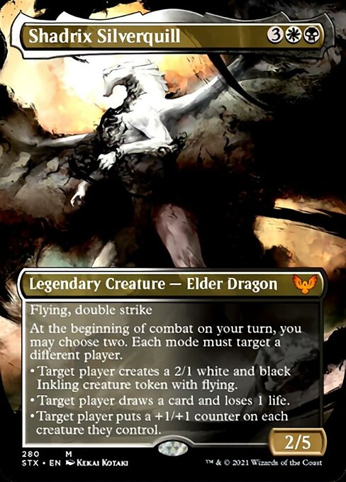 Shadrix Silverquill (Borderless Alternate Art) [Strixhaven: School of Mages] | Chromatic Games