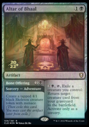 Altar of Bhaal // Bone Offering [Commander Legends: Battle for Baldur's Gate Prerelease Promos] | Chromatic Games