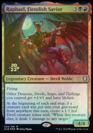 Raphael, Fiendish Savior [Commander Legends: Battle for Baldur's Gate Prerelease Promos] | Chromatic Games