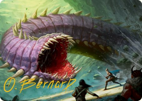 Purple Worm Art Card (Gold-Stamped Signature) [Dungeons & Dragons: Adventures in the Forgotten Realms Art Series] | Chromatic Games