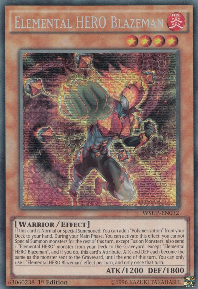 Elemental HERO Blazeman [WSUP-EN032] Prismatic Secret Rare | Chromatic Games