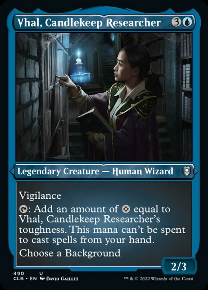 Vhal, Candlekeep Researcher (Foil Etched) [Commander Legends: Battle for Baldur's Gate] | Chromatic Games