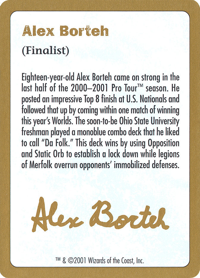 Alex Borteh Bio [World Championship Decks 2001] | Chromatic Games