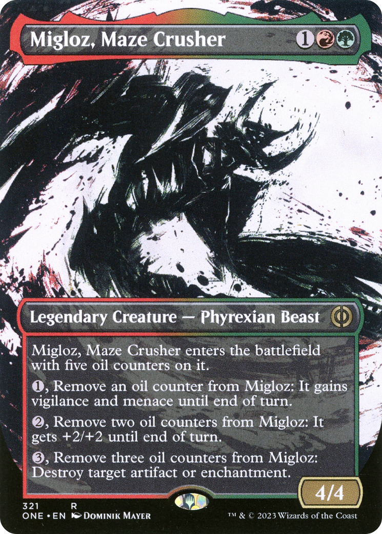 Migloz, Maze Crusher (Borderless Ichor) [Phyrexia: All Will Be One] | Chromatic Games