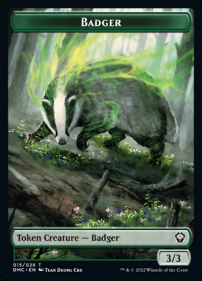 Bird (002) // Badger Double-Sided Token [Dominaria United Tokens] | Chromatic Games