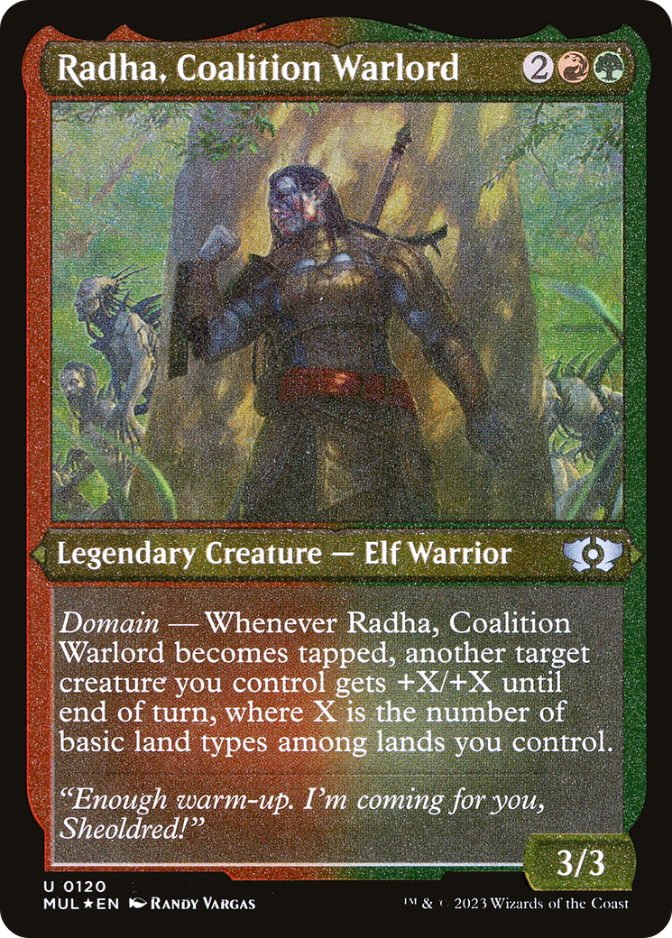 Radha, Coalition Warlord (Foil Etched) [Multiverse Legends] | Chromatic Games