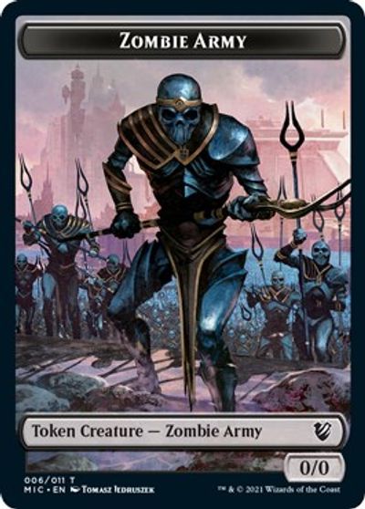 Zombie (005) // Zombie Army Double-Sided Token [Innistrad: Midnight Hunt Commander Tokens] | Chromatic Games