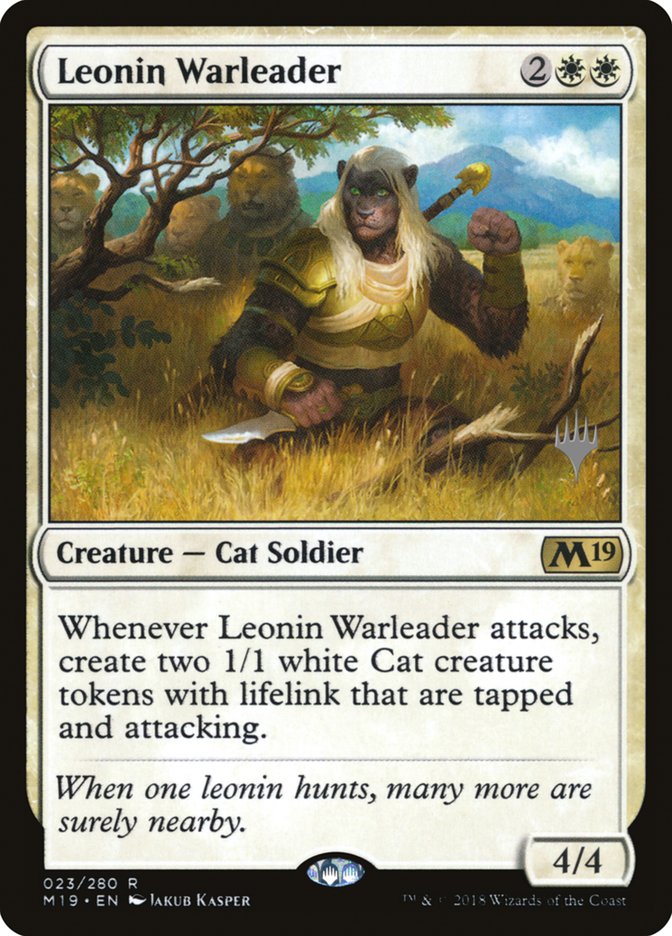 Leonin Warleader (Promo Pack) [Core Set 2019 Promos] | Chromatic Games