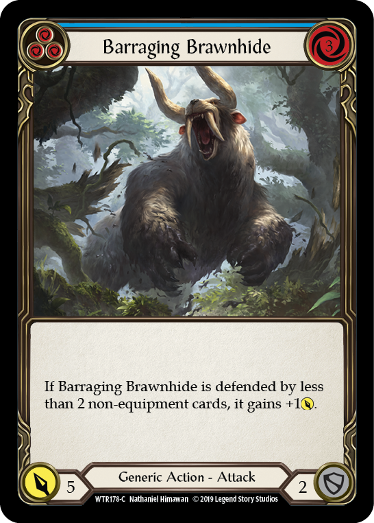 Barraging Brawnhide (Blue) [WTR178-C] (Welcome to Rathe)  Alpha Print Normal | Chromatic Games