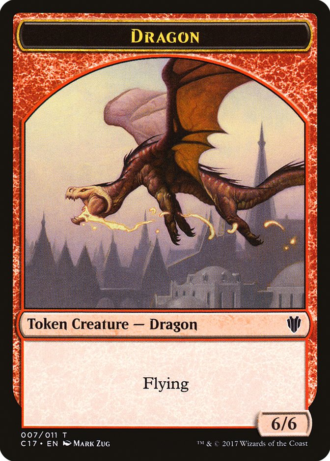 Cat Dragon // Dragon (007) Double-Sided Token [Commander 2017 Tokens] | Chromatic Games