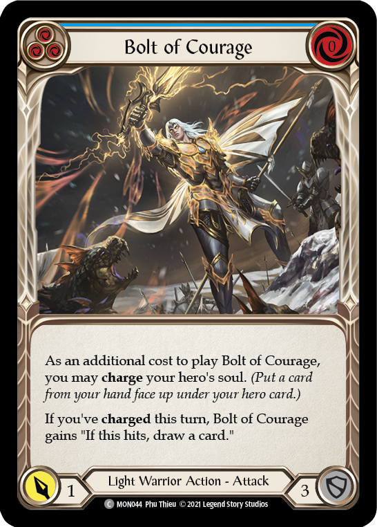 Bolt of Courage (Blue) [MON044] (Monarch)  1st Edition Normal | Chromatic Games