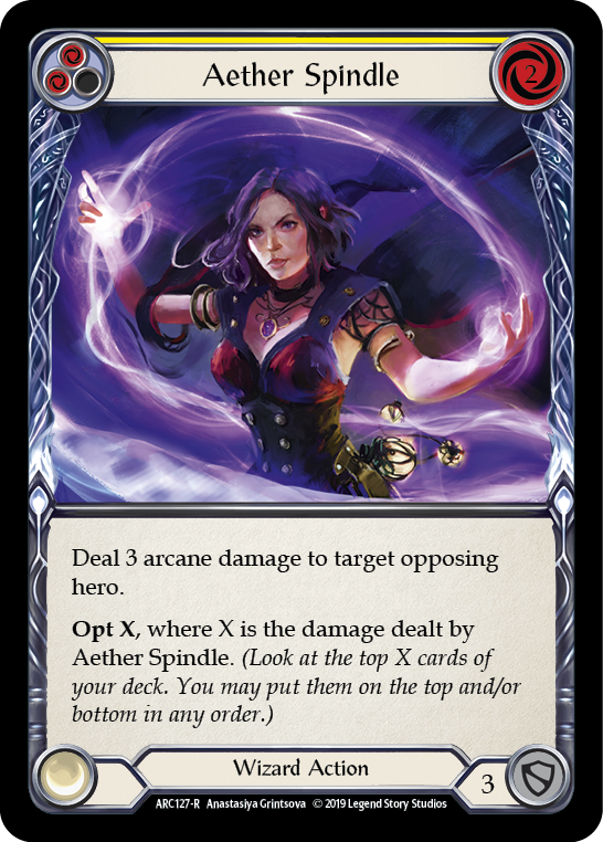 Aether Spindle (Yellow) [ARC127-R] (Arcane Rising)  1st Edition Normal | Chromatic Games