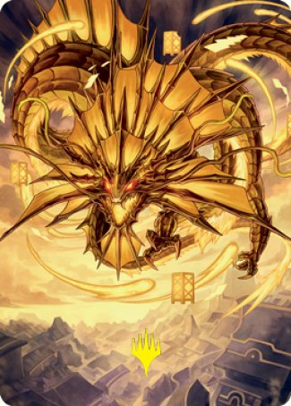 Ao, the Dawn Sky 2 Art Card (Gold-Stamped Signature) [Kamigawa: Neon Dynasty Art Series] | Chromatic Games