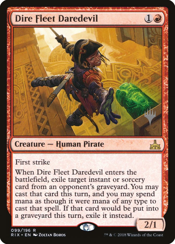 Dire Fleet Daredevil (Promo Pack) [Rivals of Ixalan Promos] | Chromatic Games