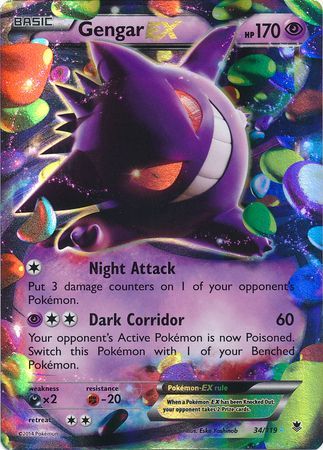 Gengar EX (34/119) (Jumbo Card) [XY: Phantom Forces] | Chromatic Games