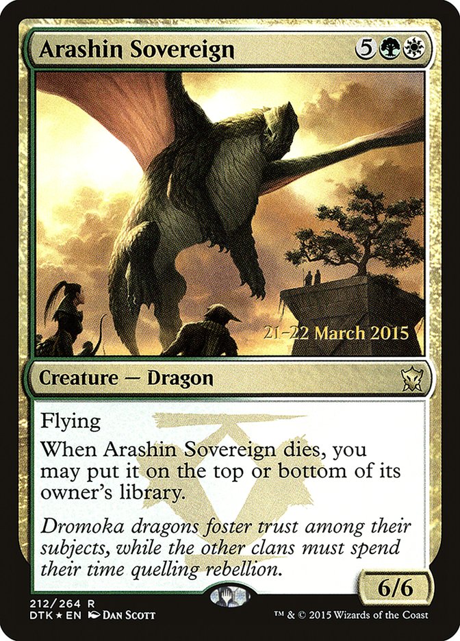 Arashin Sovereign [Dragons of Tarkir Prerelease Promos] | Chromatic Games