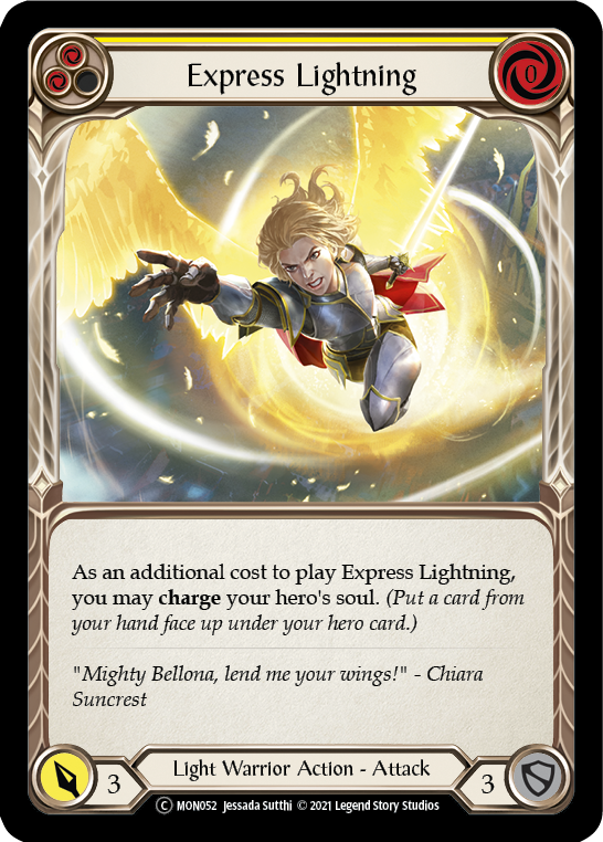 Express Lightning (Yellow) [U-MON052-RF] (Monarch Unlimited)  Unlimited Rainbow Foil | Chromatic Games