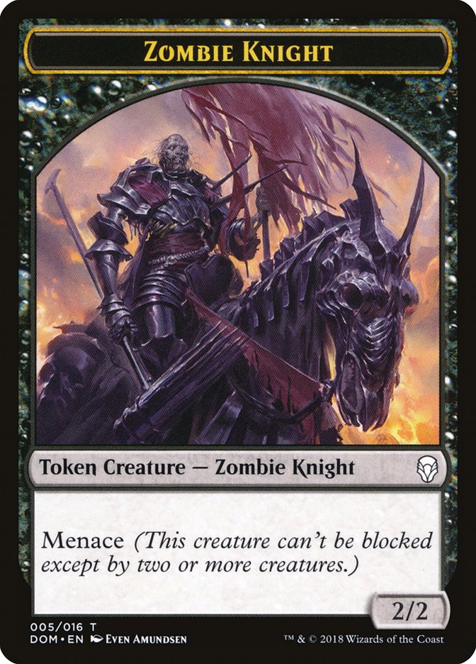 Zombie Knight Token [Dominaria Tokens] | Chromatic Games