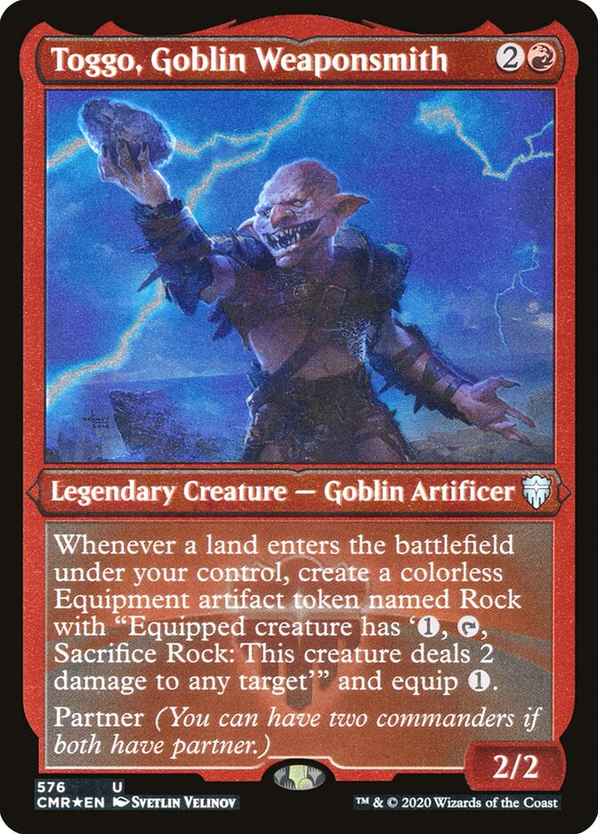 Toggo, Goblin Weaponsmith (Etched) [Commander Legends] | Chromatic Games