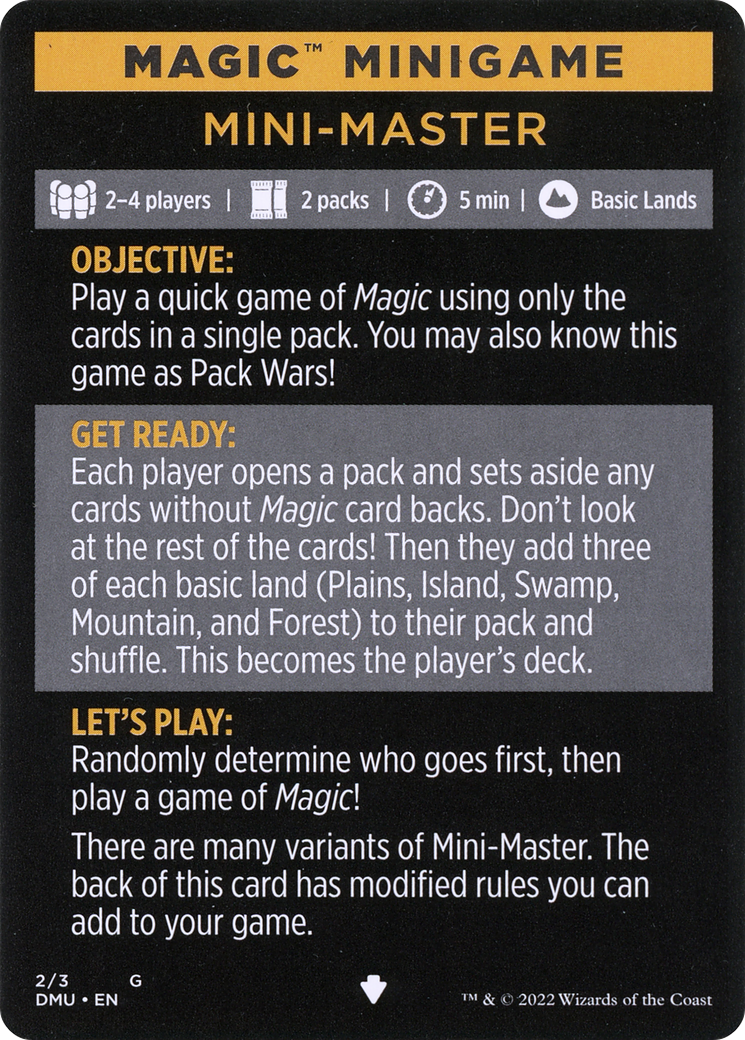 Mini-Master (Magic Minigame) [Commander Legends: Battle for Baldur's Gate Minigame] | Chromatic Games